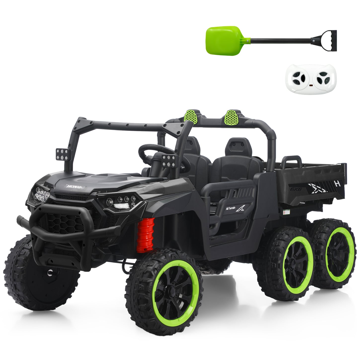 24V 4WD Ride On Truck for Kids, 2-Seater w/ Remote Control, 3 Speeds, EVA Tires & Spring Suspension, for Boys & Girls Ages 3โ8