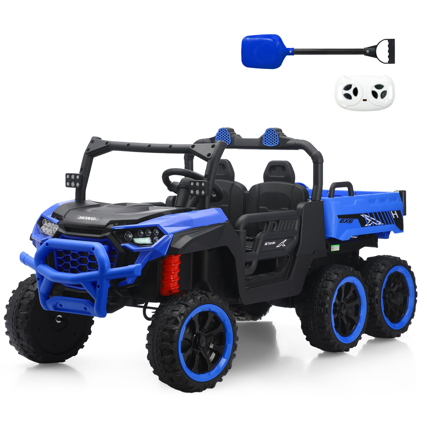 24V 4WD Ride On Truck for Kids, 2-Seater w/ Remote Control, 3 Speeds, EVA Tires & Spring Suspension, for Boys & Girls Ages 3โ8