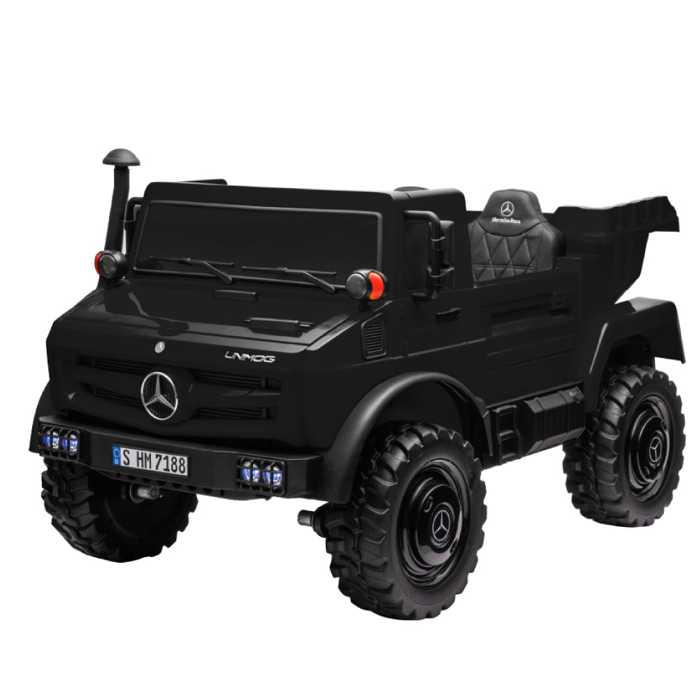 Licensed Mercedes-Benz Unimog, w/Remote Control, Electric Flip Bucket, Disc Brakes, Adult Seats (24V)