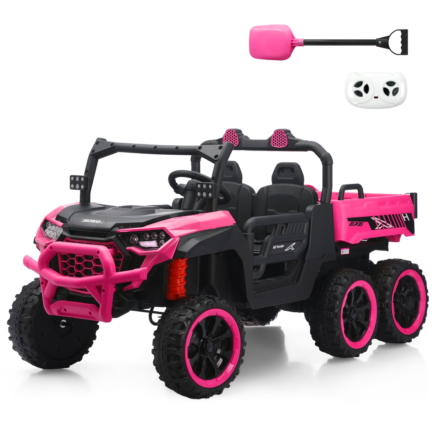 24V 4WD Ride On Truck for Kids, 2-Seater w/ Remote Control, 3 Speeds, EVA Tires & Spring Suspension, for Boys & Girls Ages 3โ8