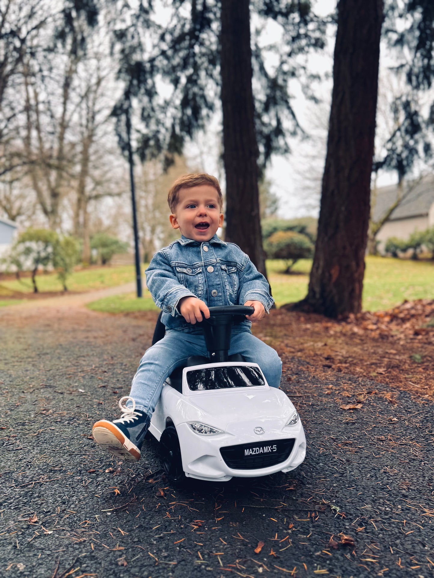 Kids Push Car for Toddlers, Licensed Mazda Toddler Car, Ride on Toy with Horn, Music, Lights, Under Seat Storage