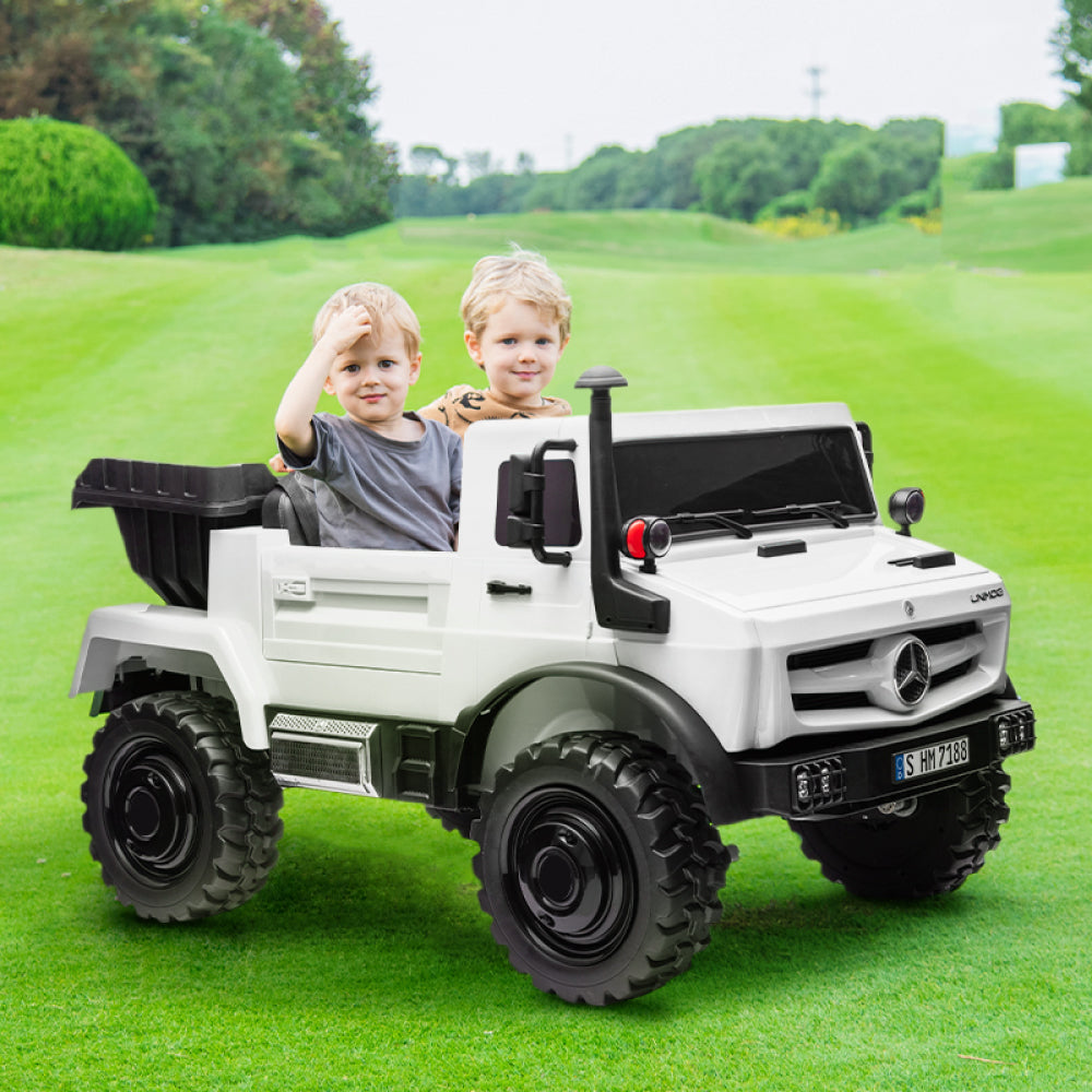 Licensed Mercedes-Benz Unimog, w/Remote Control, Electric Flip Bucket, Disc Brakes, Adult Seats (24V)