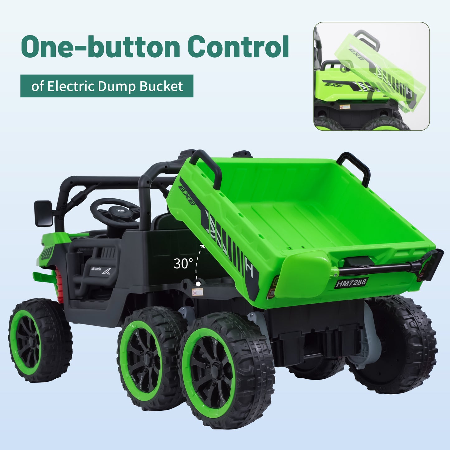 Kids 2 Seater Ride on Car 24V Electric Dump Truck 4WD Off-road UTV /Remote