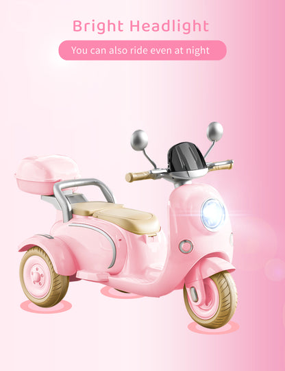 Ride On Motorcycle 3-Wheel Battery Powered Electric Motorbike w/ Remote Control