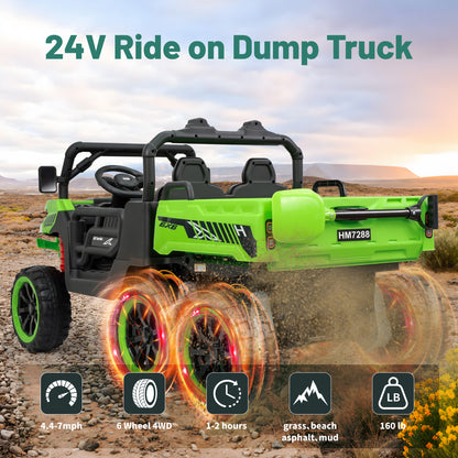 Kids 2 Seater Ride on Car 24V Electric Dump Truck 4WD Off-road UTV /Remote