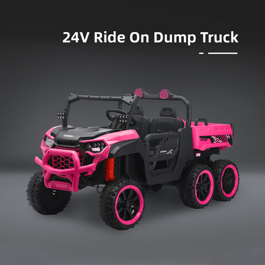 24V 4WD Ride On Truck for Kids, 2-Seater w/ Remote Control, 3 Speeds, EVA Tires & Spring Suspension, for Boys & Girls Ages 3–8