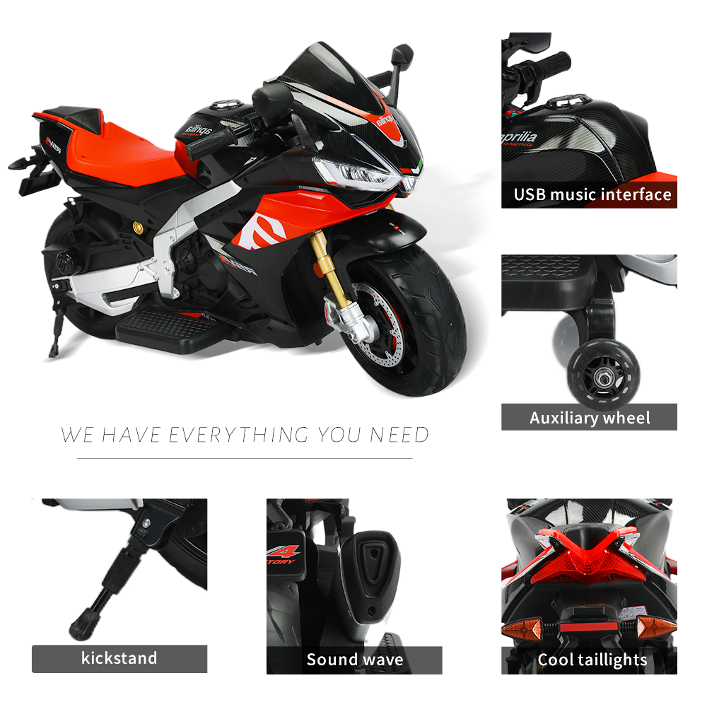 Aprilia Licensed 24V 12MPH Kids Electric Motorcycle (24V)
