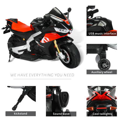 Aprilia Licensed 24V 12MPH Kids Electric Motorcycle (24V)