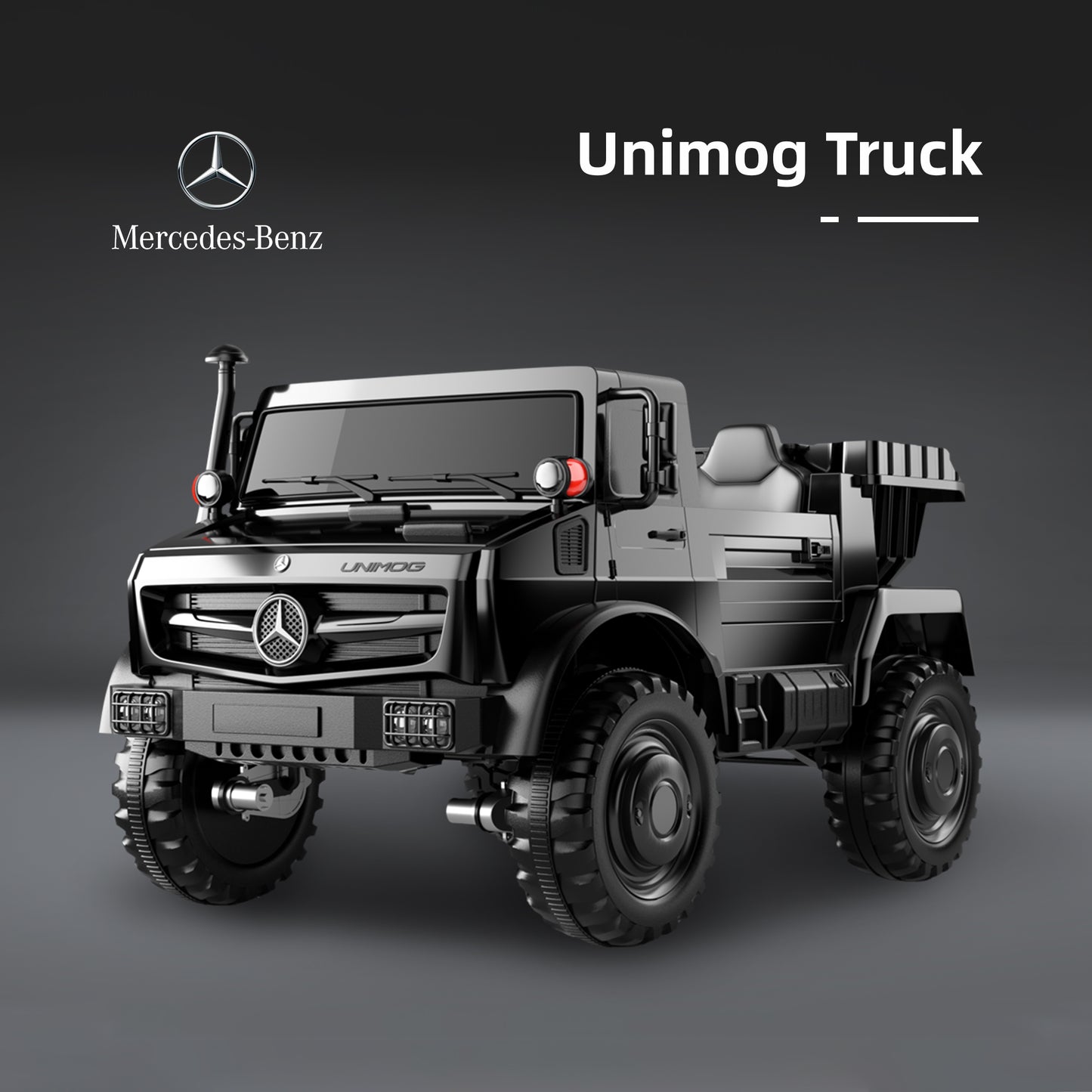 Licensed Mercedes-Benz Unimog, w/Remote Control, Electric Flip Bucket, Disc Brakes, Adult Seats (24V)