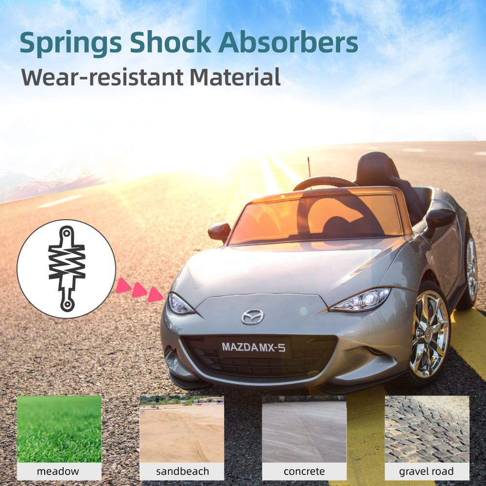 Mazda MX-5 Licenced Ride on Car w/Remote Control & Bluetooth Music (12V)