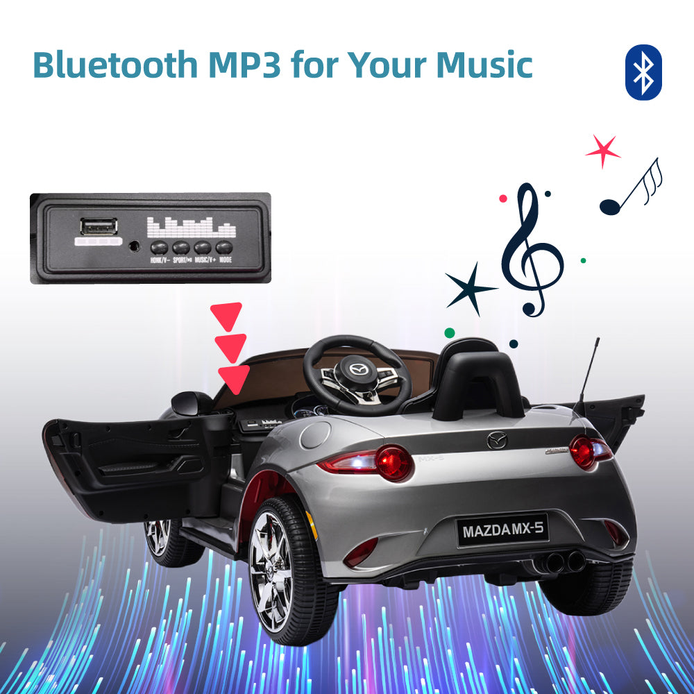 Mazda MX-5 Licenced Ride on Car w/Remote Control & Bluetooth Music (12V)
